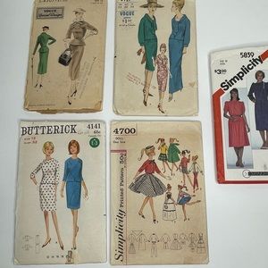 5 Vintage Clothing Patterns (40’s-70’s) Vogue Butternick Simplicity